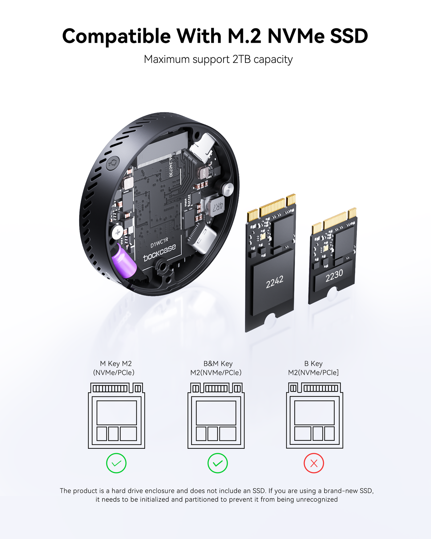 Dockcase Smart Magsafe M.2 NVMe SSD Enclosure - 100W PD